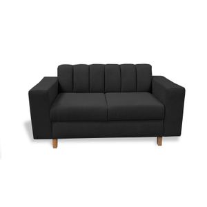 Sofa Noah 2 Puestos Negro + Cojines