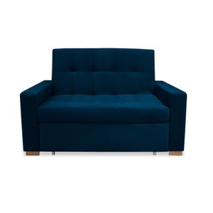 Sofacama Atalanta Multifuncional Carrito Azul Petróleo + Cojines