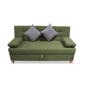 Sofacama Baul Lugano 3 Posiciones Verde + Cojines
