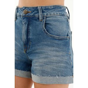 Bermuda azul amplia para mujer
