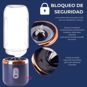 Licuadora Portatil Recargable USB Potente 6 Cuchillas + Termo