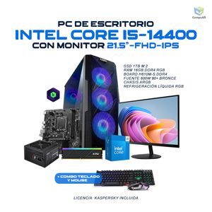 Computador GAMER Intel Core i5-14400 16GB 1TB – Monitor Acer 21.5