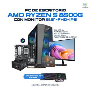 Computador GAMER AMD Ryzen 5 8500G 16GB 1TB - Monitor Acer 21.5