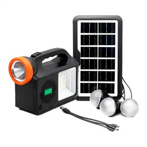 Lampara Solar Recargable Con Parlante Radio y 3 Bomibllos GD102