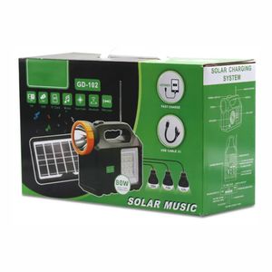Lampara Solar Recargable Con Parlante Radio y 3 Bomibllos GD102