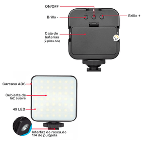 Kit Estabilizador con Luz LED AY49 para Celular