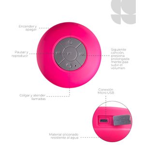 Parlante Inalambrico Ducha Fucsia