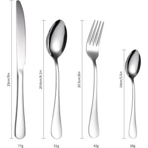 Juego De Cubiertos Set 24 Piezas Acero Inoxidable plateado