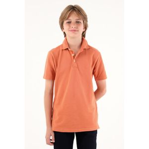 Polo naranja manga corta para niño