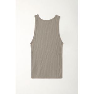 Camiseta manga sisa gris para mujer