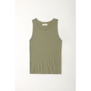Camiseta manga sisa verde para mujer