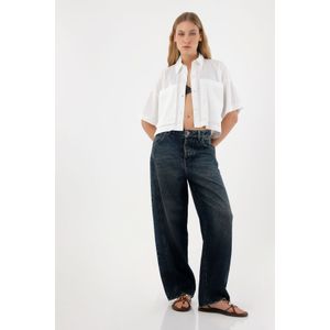 Camisa con bolsillos blanca para mujer