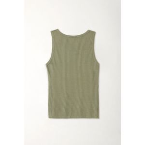 Camiseta manga sisa verde para mujer