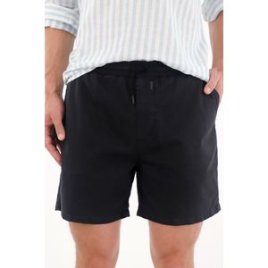 Bermuda en dril con pretina elástica negra para hombre