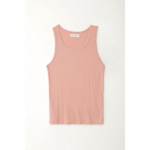 Camiseta manga sisa rosada para mujer