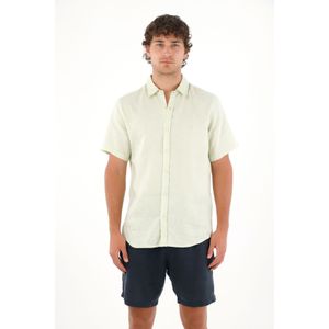 Camisa en 100% lino verde para hombre