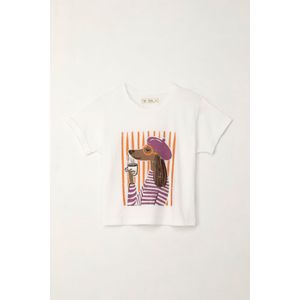 Camiseta básica estampada blanca para niña