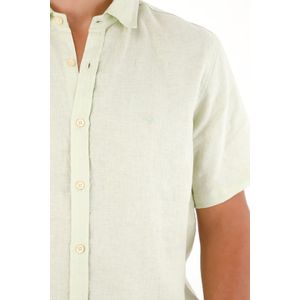 Camisa en 100% lino verde para hombre