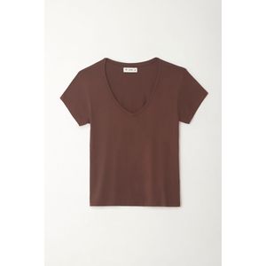 Camiseta con cuello en V para mujer