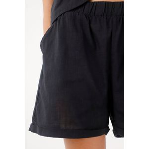 Short con pretina elástica negro para mujer
