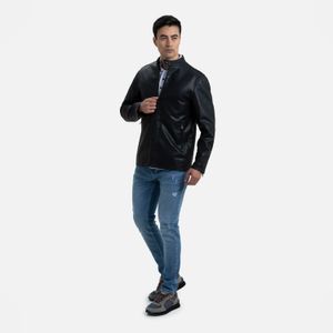 Chaqueta Biker Color Negro Para Hombre