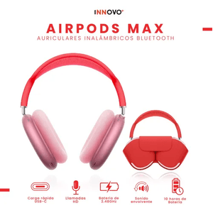 Diadema Audifonos Deportivos Cómodos Innovo Max Sound Gama Media Bluetooth Rojo Con Estuche