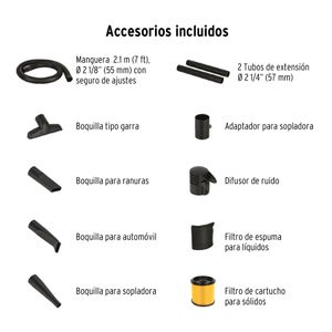 Aspiradora sólidos y líquidos, 12 gal,  soplador desmontable