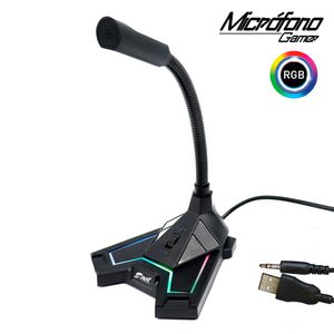 Microfono Gamer Iluminacion Rgb, Brazo Flexible, Conexion Plug 3.5mm y USB