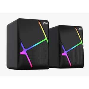 Parlante Gamer USB Diseño H RGB potencia 6W compacto, compatible con PC y Portatatiles