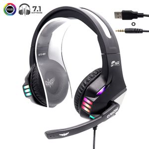 Gamer RGB Orion con innovador sistema de conexión 2 en 1: USB (para sonido 7.1 canales virtuales en PC / Laptop) o 3.5mm Exclusiva diadema