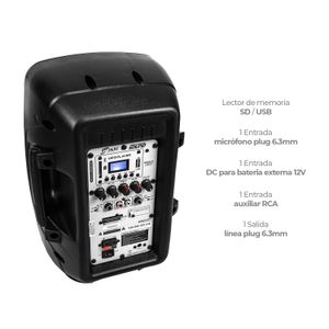 Cabina Activa Recargable Amplificada de 8"   80RMS