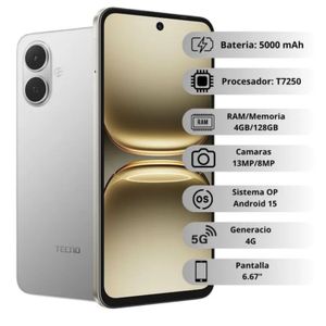 Celular TECNO Spark GO2 4GB 128GB Gris
