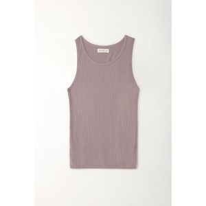 Camiseta manga sisa gris para mujer