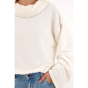 Buzo manga larga amplia crudo para mujer