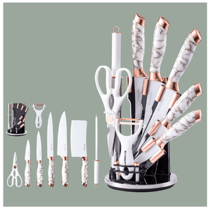 Set De Cuchillos Mármol De Lujo 9 Piezas QVR09-46