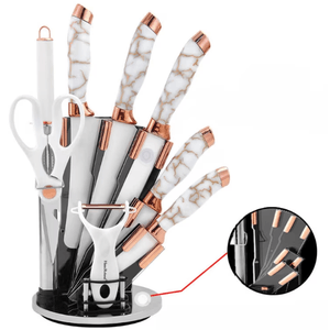 Set De Cuchillos Mármol De Lujo 9 Piezas QVR09-46