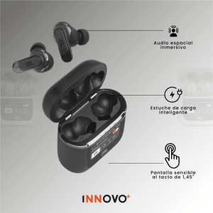 Audífonos Harman Con Pantalla Táctil Cancelación De Ruido Negro Innovo Tour Pro 2