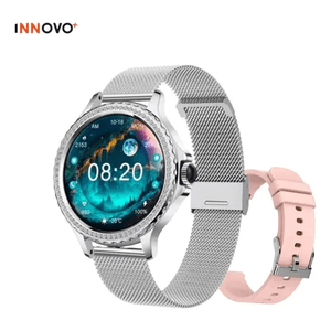 Reloj Inteligente Doble Pulso Amor Estilo Dama Mobulaa Plateador Innovo Mobulaa