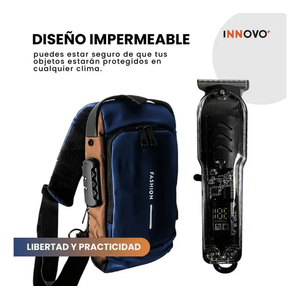 Bolso Viajero Bandolero Antirrobo Con Maquina De Afeitar Viajera Innovo Fashion