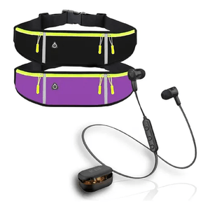 Riñonera Running X2 Con Audífonos Sport Impermeable Porta Celular Llaves Para Deporte Innovo Fit