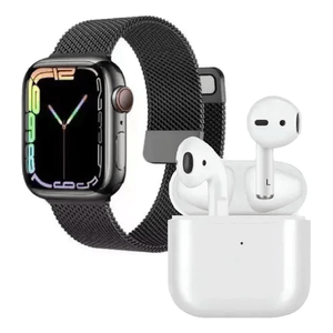 Reloj Watch 8 Sport Gr88 Doble Pulso Imán Negro Con Audifono Innovo Tech