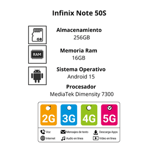 Celular Infinix Note 50S 256GB 16Ram Rojo