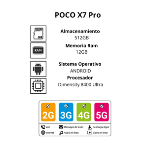 Celular Xiaomi Poco X7 Pro 12+512GB Negro