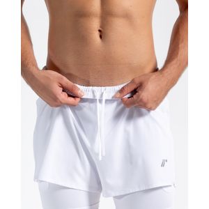 Pantaloneta Running Deportiva,  Color Blanco Para Hombre