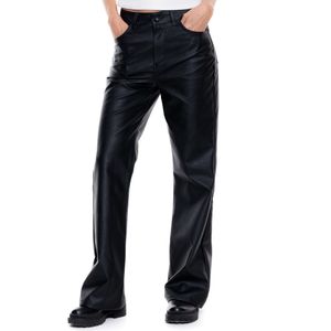 Pantalón Flare Efecto Cuero