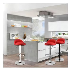 Silla Piso Bar Banqueta Taburete Giratoria Graduable Roja