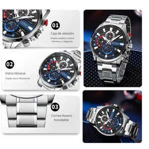 Reloj CURREN Cronografo 8415 Para Hombre – Plateado