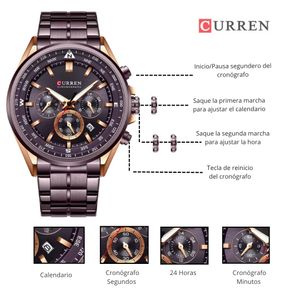Reloj CURREN 8399 Cronógrafo Para Hombre – Vinotinto
