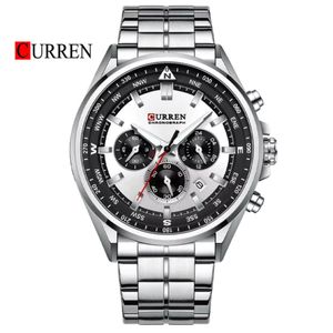 Reloj CURREN 8399 Cronógrafo Para Hombre – Plateado