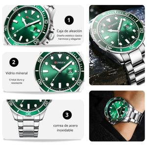 Reloj CURREN 8388 Elegante Para Hombre – Verde